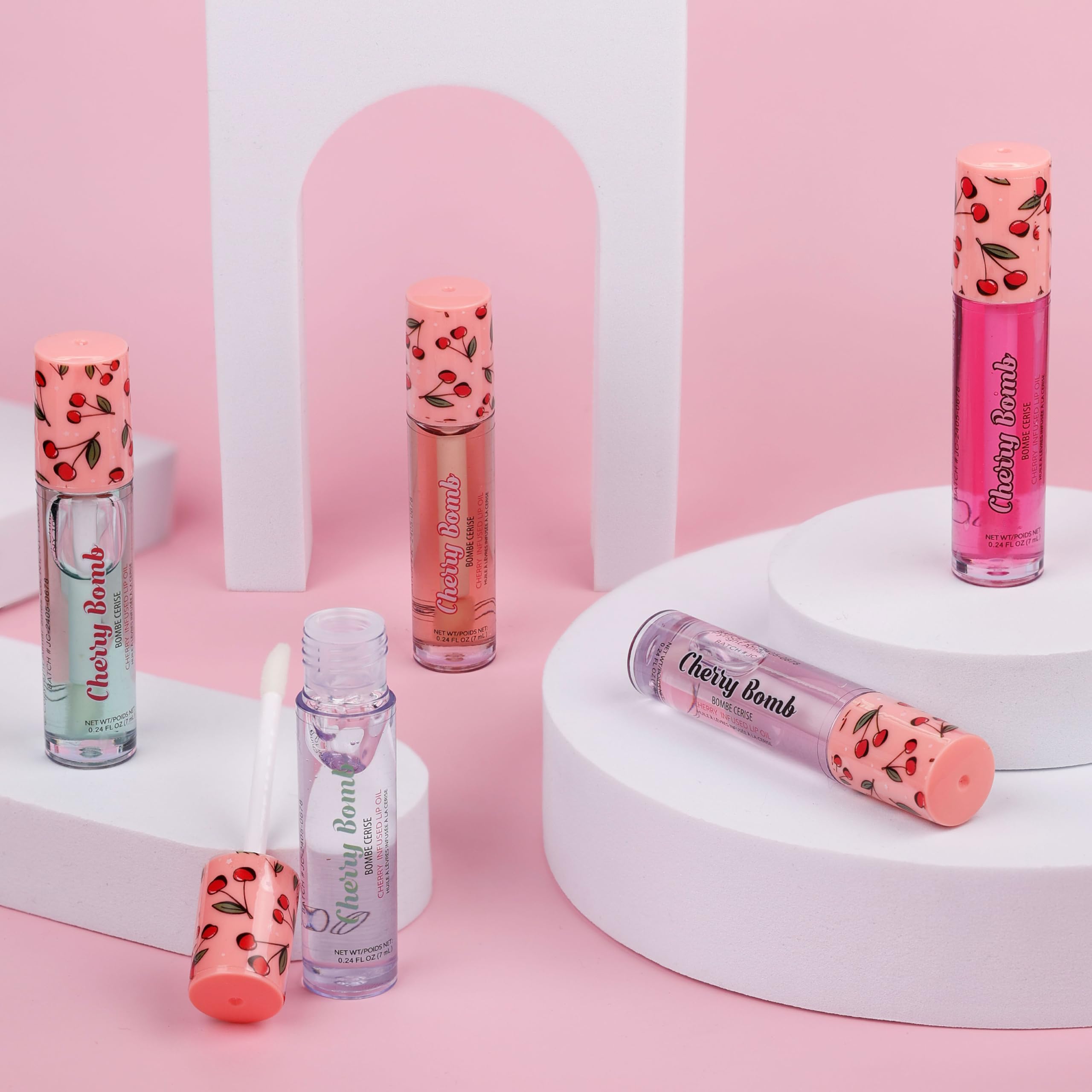 Amazon.com : 5pc Lip Oil Set - Cherry Bomb Lip Oils, Lip Healing